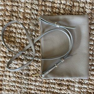 Cuyana Stone Crossbody Pebbled Leather Bag